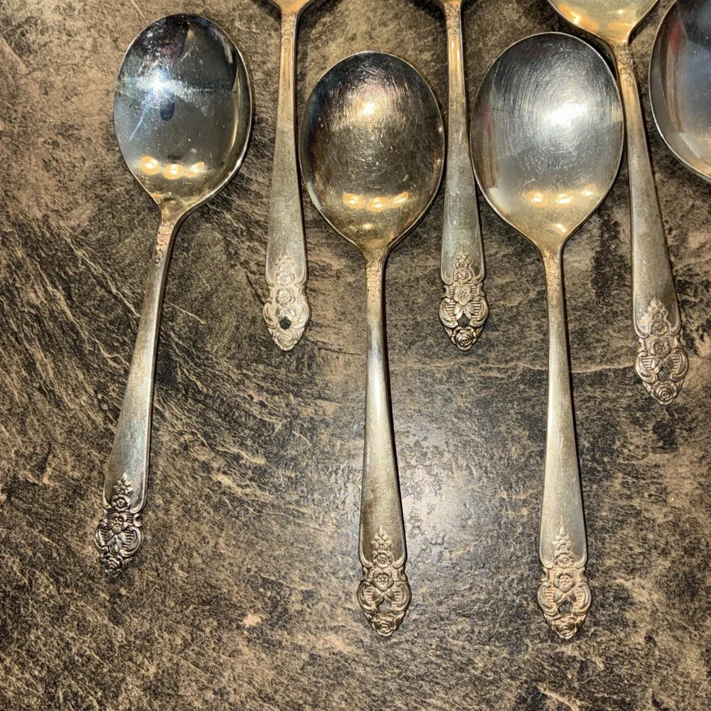 Set Of 10  Silver Plate Prestige Soup Spoons 1951 Silverware Flatware